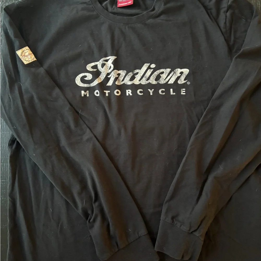 Indian Motorcycle Men's Black Long Sleeve Script Tee - Picture 3 of 5
